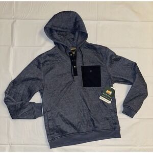 Horizon by Bass Creek Outfitters Blue Quilted Fleece Hoodie Men's Medium NWT
